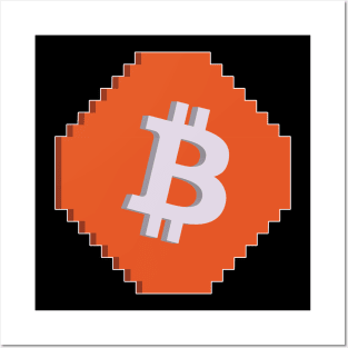 Pixel Bitcoin Posters and Art